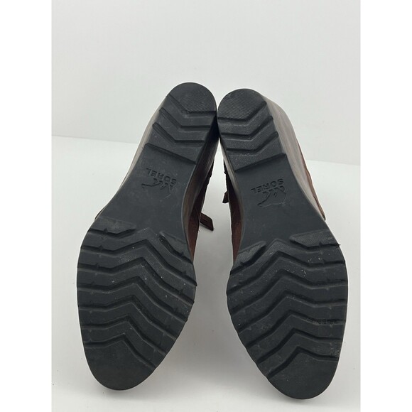 Sorel After Hours Brown Suede Wedge Booties Women’s Ankle Heel Boots Size 8.5 - Picture 9 of 11